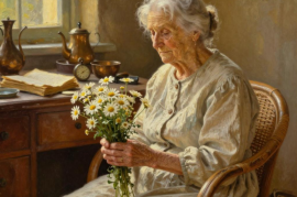 生成老人艺术画图片